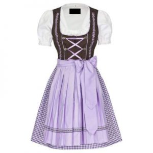purple and white dirndl dress