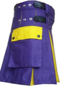 purple & yellow kilt