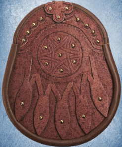 Brown Leather Stud Button Sporran