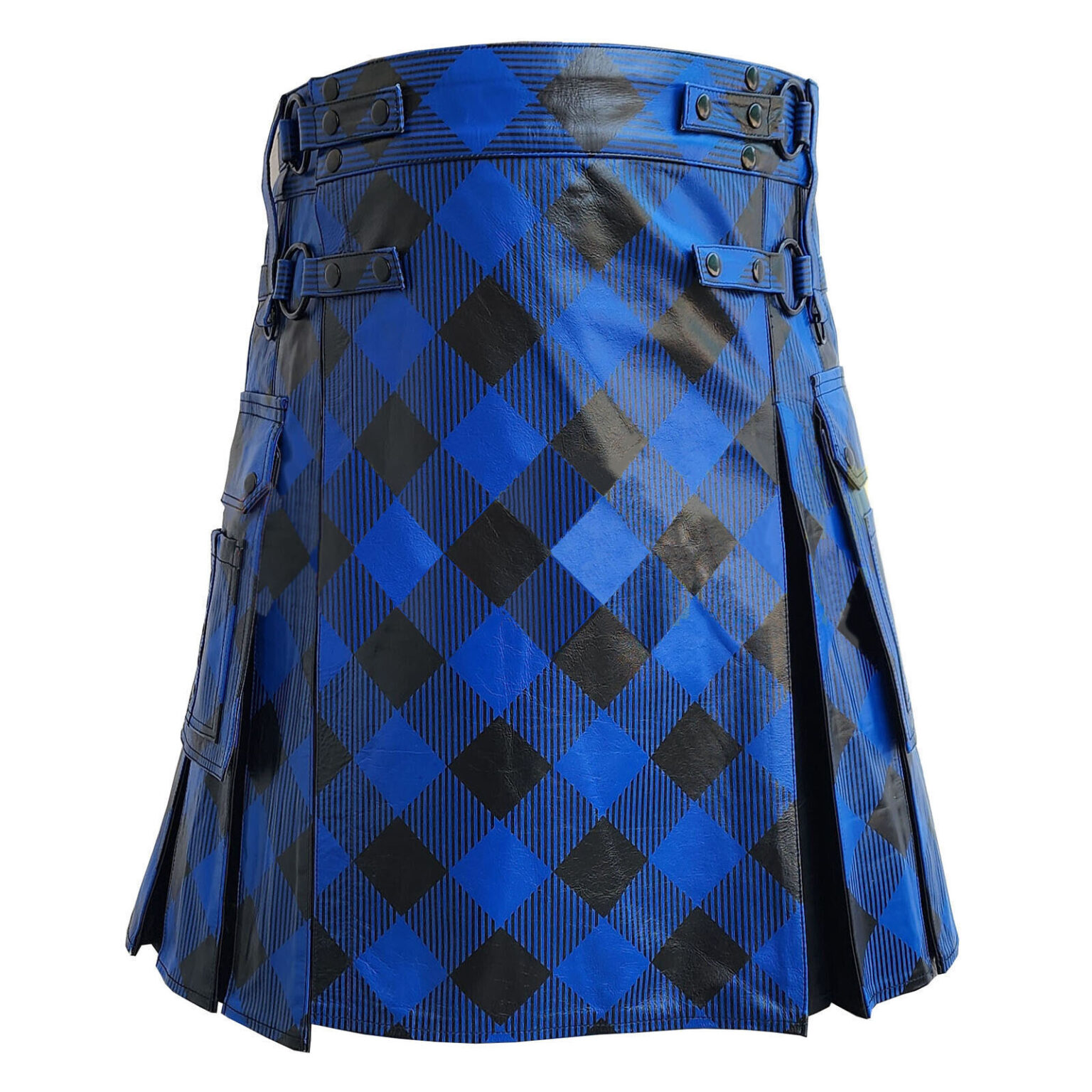 Hybrid Blocks Printed Leather Kilt