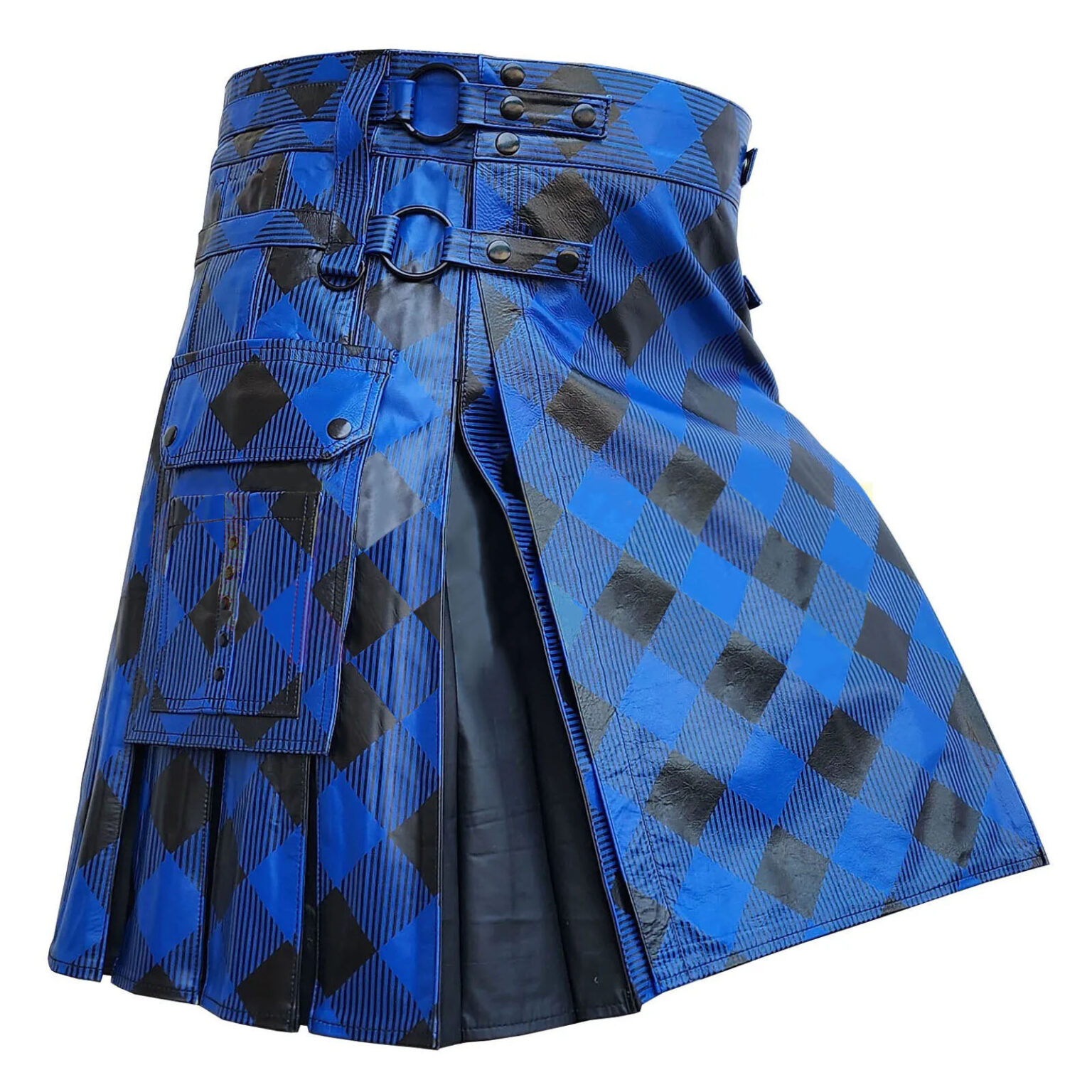 Hybrid Blocks Printed Leather Kilt